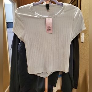 Women’s Light Blue Ribbed Short Sleeve Tee NWT